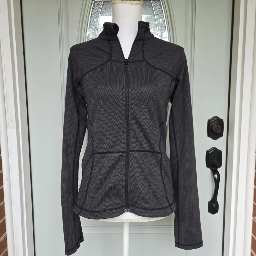 Lululemon Jacket Black Gray Herringbone